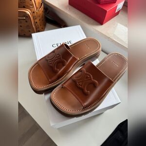 Celine Triomphe slides sandals